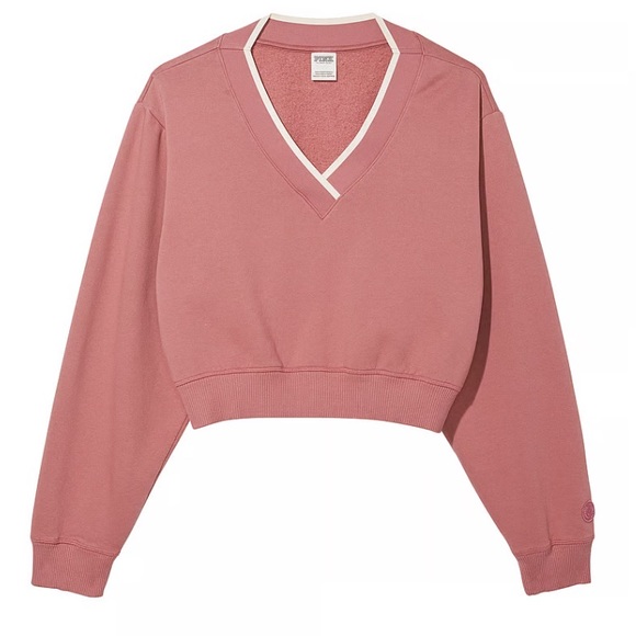 PINK Victoria’s Secret Premium Fleece V-Neck Pullover - Picture 3 of 6